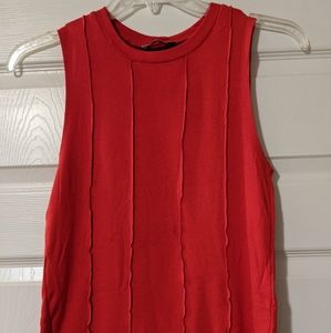 Zara Trafaluc Orange Sleeveless Top Small